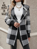 Loose Plaid Sweater Cardigan