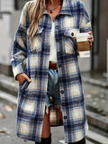 Vintage Plaid Long Cardigan Shirt Jacket